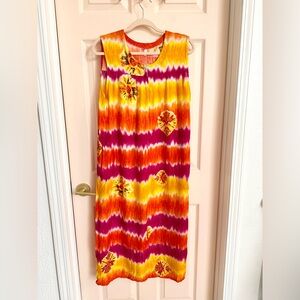 Orange tie dye maxi dress